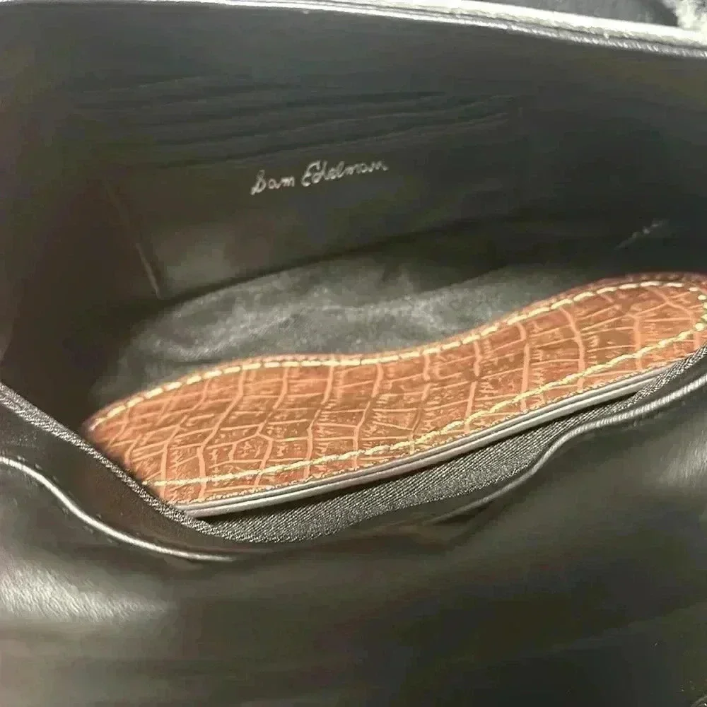 Chic Sam Edelman Black and Silver Studded Crossbody Reversible Handbag - Picture 6 of 7